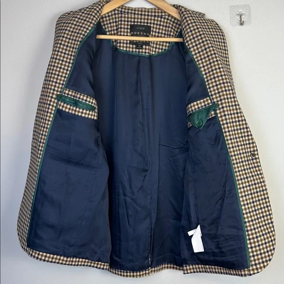 NWOT J. Crew Alfie Blazer in Honey Plaid Italian Wool Stretch Relaxed Fit Size 6 - Picture 12 of 16